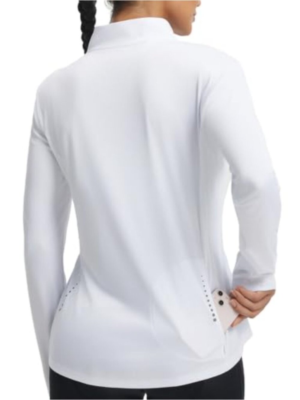 Women's Long Sleeve Cycling Jersey Half Zip Quick Dry UPF 50+ Pockets
